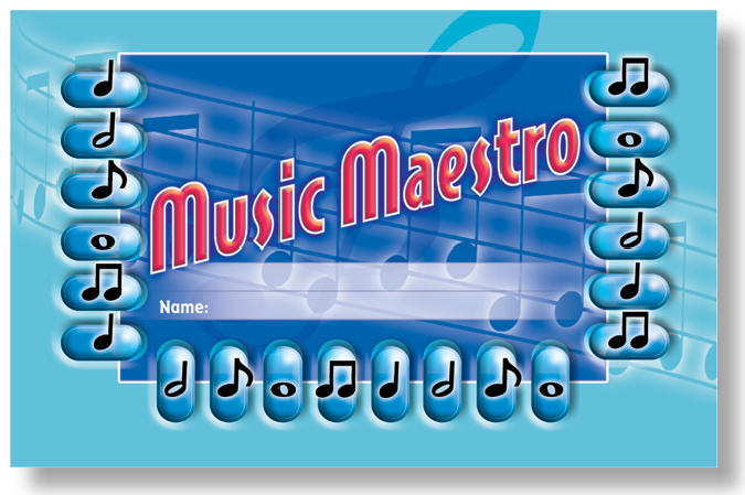 Music Maestro Incentive Punch Cards by North Star Teacher Resources pkg of 36 